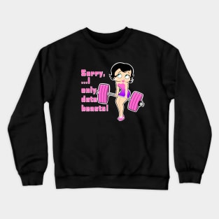 gym girl, fitness girl, weightlifting women, barbell girl Crewneck Sweatshirt